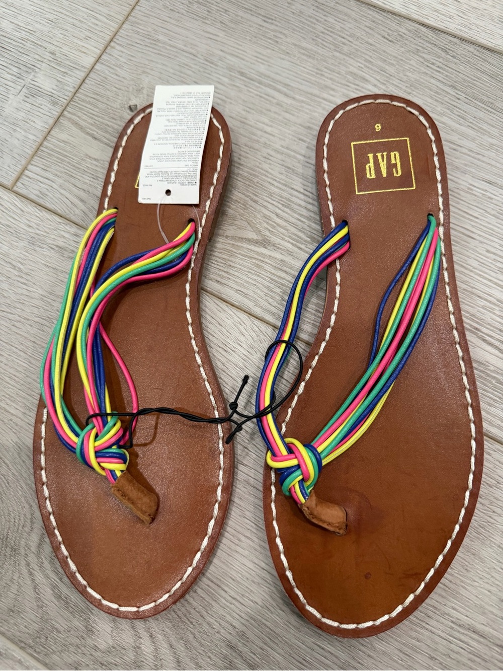 GAP Women’s Multicolor Strap Brown Leather Sandals